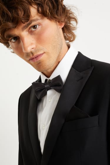 Home - Conjunt - corbata de llacet i mocador de butxaca - 2 peces - negre