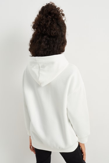 Kinder Mädchen - Bär - Weihnachts-Hoodie - weiss