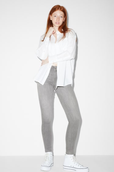 Dames - Skinny jeans - mid waist - LYCRA® - jeanslichtgrijs