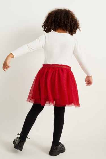 Nena - Minnie Mouse - conjunt - vestit, bossa i leotards - 3 peces - vermell