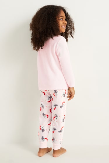 Kinder Mädchen - Koala - Weihnachts-Fleece-Pyjama - 2 teilig - rosa