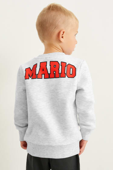 Kinderen: jongens - Super Mario - sweatshirt - licht grijs-mix