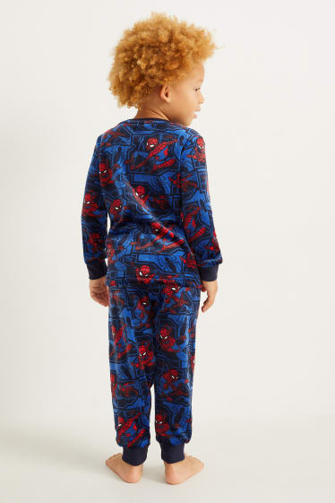 Dětské - Spider-Man - zimní pyžamo - 2dílné - tmavomodrá