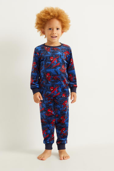 Enfants garçons - Spider-Man - pyjama d’hiver - 2 pièces - bleu foncé