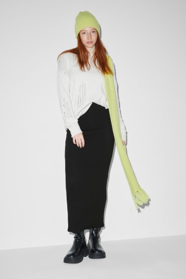 Donna - Gonna in maglia - nero