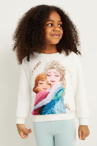 Copii - Frozen - bluză de molton - alb-crem
