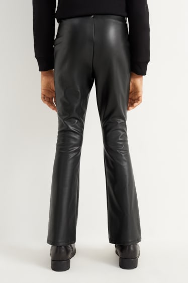 Nena - Flared leggings - pell sintètica - negre