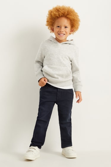 Enfants - Pantalon doublé - slim fit - bleu foncé