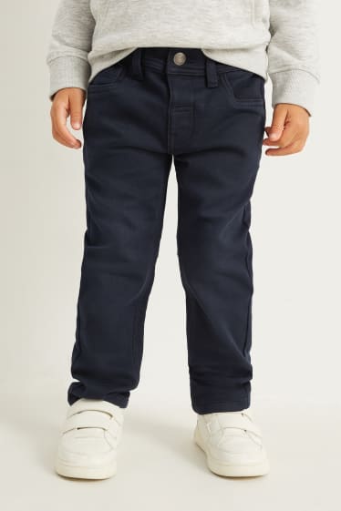 Enfants - Pantalon doublé - slim fit - bleu foncé