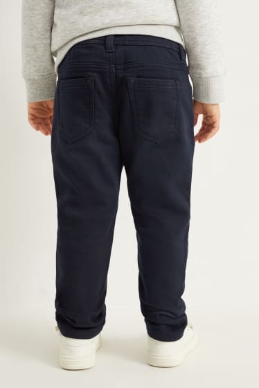 Enfants - Pantalon doublé - slim fit - bleu foncé