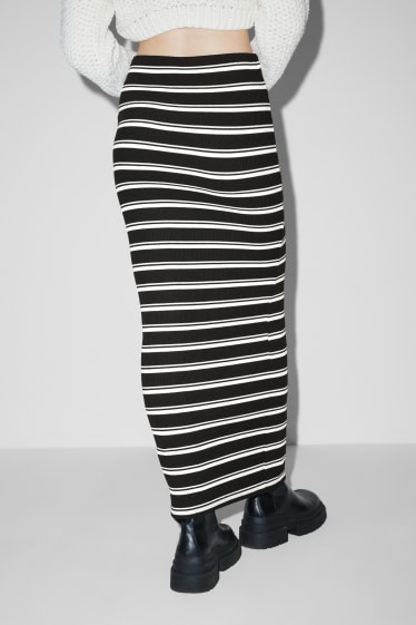 Teens & young adults - CLOCKHOUSE - knitted skirt - striped - black