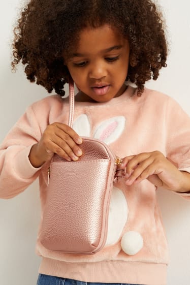 Kinderen - Smartphonetasje - imitatieleer - roze