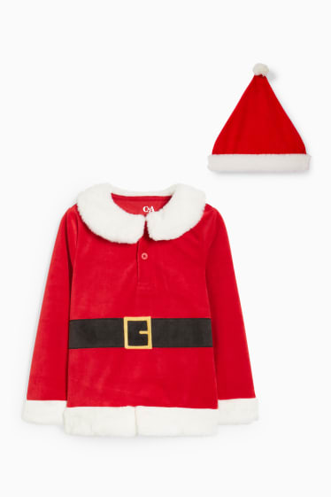 Kinderen: jongens - Set voor de kerst - trui en muts - 2-delig - donkerrood