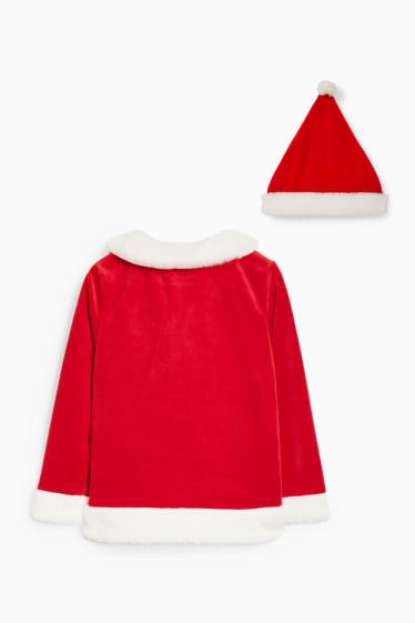 Kinderen: jongens - Set voor de kerst - trui en muts - 2-delig - donkerrood