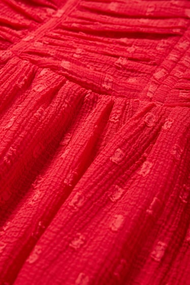 Dames - CLOCKHOUSE - A-lijn-jurk - donkerrood