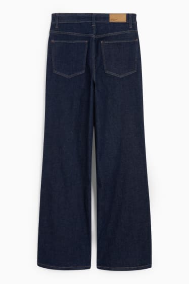 Damen - Wide Leg Jeans - High Waist - dunkeljeansblau