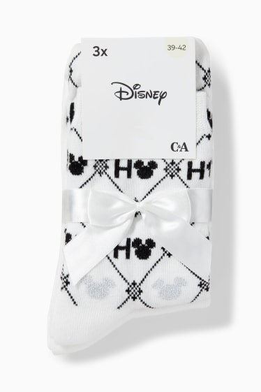 Dona - Paquet de 3 - mitjons nadalencs amb dibuix - Mickey Mouse - blanc trencat