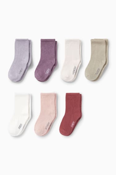 Bébés - Lot de 7 paires - chaussettes pour bébé - violet