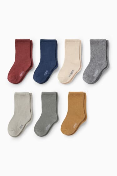 Bébés - Lot de 7 paires - chaussettes pour bébé - marron