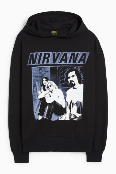 Hombre - Sudadera con capucha - Nirvana - negro