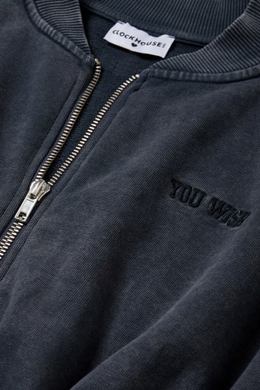 Mujer - Chaqueta universitaria crop - gris