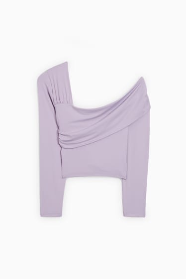 Joves - CLOCKHOUSE - samarreta crop de màniga llarga - violeta clar