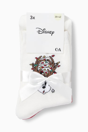 Dona - Paquet de 3 - mitjons nadalencs amb dibuix - Mickey Mouse - blanc trencat