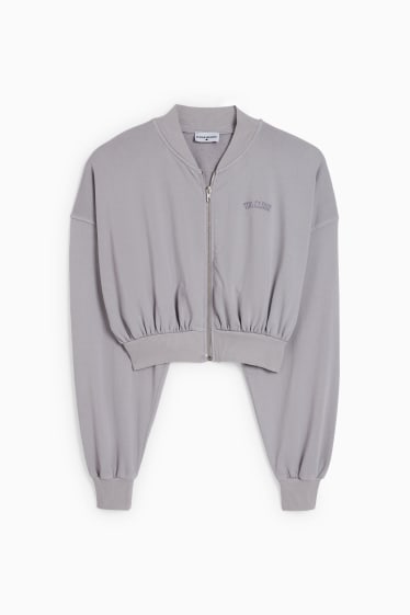 Damen - Crop Collegejacke - hellviolett