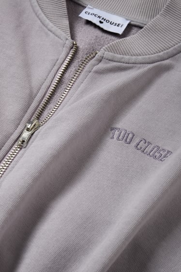 Damen - Crop Collegejacke - hellviolett