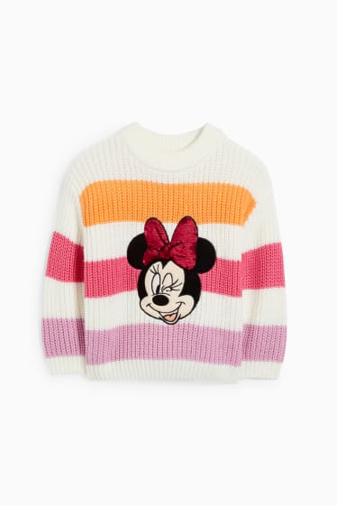 Children Girls - Minnie Mouse - jumper - striped - cremewhite