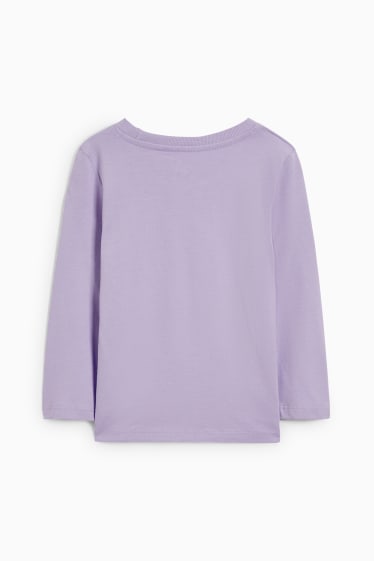 Children Girls - Heart - long sleeve top - light violet