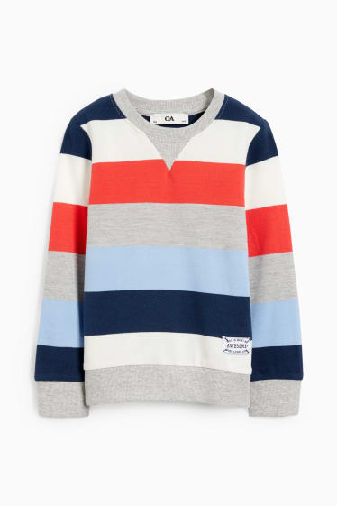 Children - Sweatshirt - striped - light gray-melange