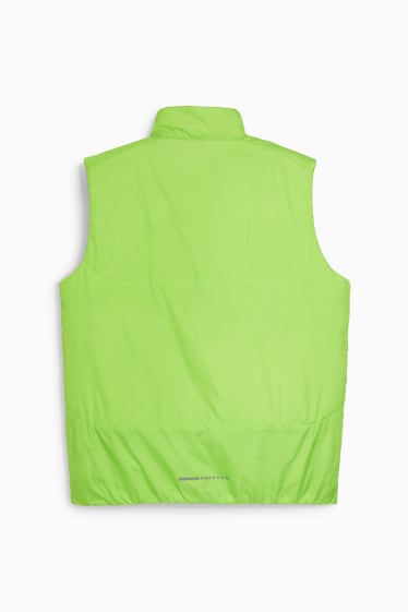 Hommes - Gilet de sport - déperlante - vert fluo