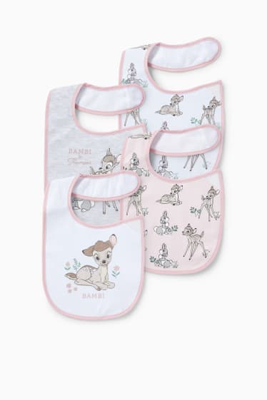 Bebés - Pack de 4 - Bambi - baberos - rosa