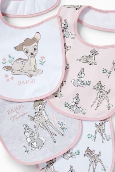 Bebés - Pack de 4 - Bambi - baberos - rosa