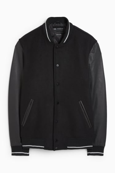 Men - Varsity jacket - black