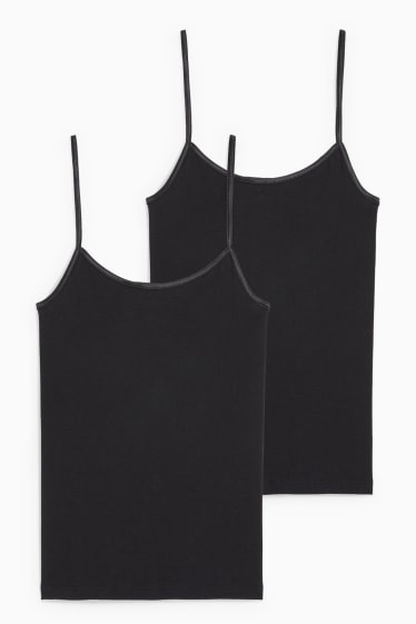 Femmes - Lot de 2 - maillots de corps - noir
