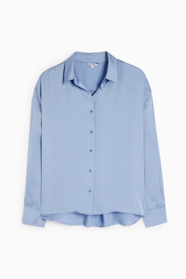 Kobiety - CLOCKHOUSE - bluzka satynowa - jasnoniebieski