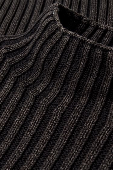 Tieners & jongvolwassenen - CLOCKHOUSE - trui met opstaande kraag - geribd - zwart