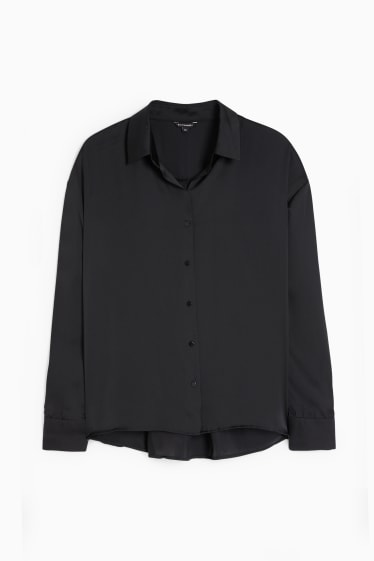 Women - CLOCKHOUSE - satin blouse - black