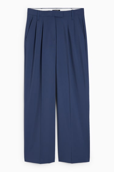 Joves - CLOCKHOUSE - pantalons de tela - mid waist - wide leg - blau fosc