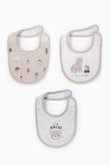 Unisexe - Lot de 3 - bavoirs - blanc pur