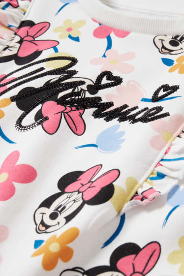 Enfants - Minnie Mouse - sweat - motifs à fleurs - blanc crème