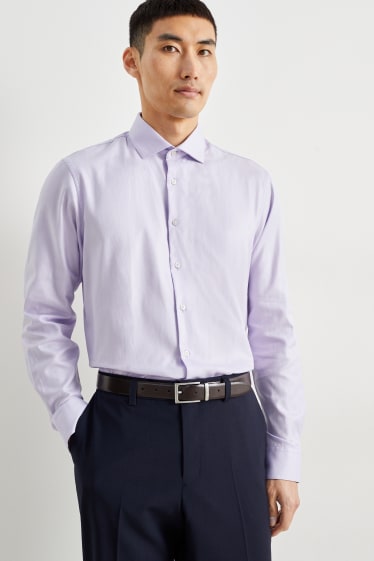 Uomo - Camicia business - regular fit - cutaway - facile da stirare - viola chiaro