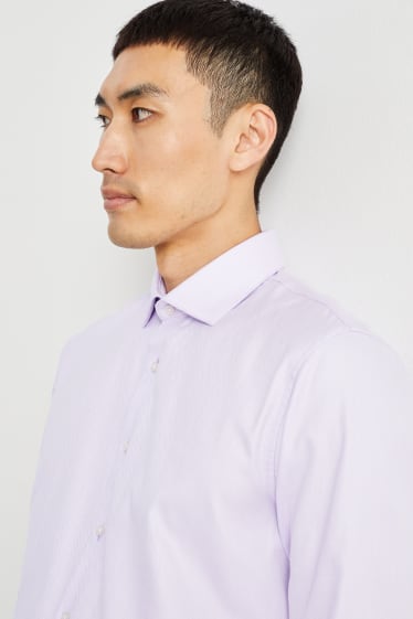Hommes - Chemise de bureau - regular fit - col cutaway - facile à repasser - violet clair