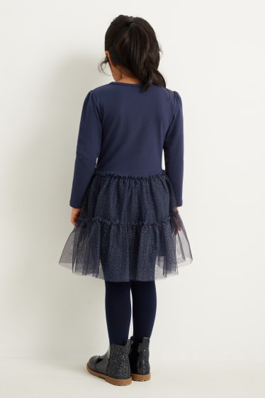 Kinder Mädchen - Weihnachts-Kleid - dunkelblau
