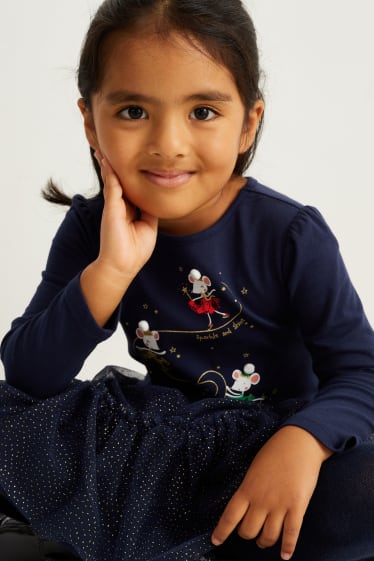 Kinder Mädchen - Weihnachts-Kleid - dunkelblau