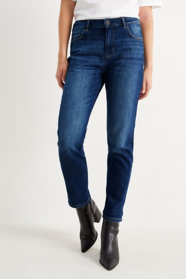 Femei - Boyfriend jeans - talie medie - LYCRA® - denim-albastru