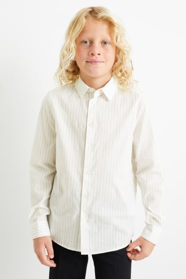 Enfants - Chemise - à rayures - blanc crème