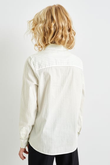 Enfants - Chemise - à rayures - blanc crème